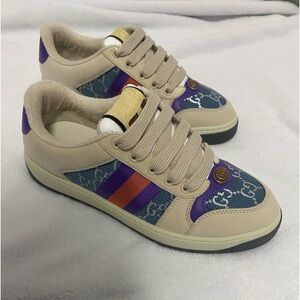Gucci Women's Beige and Purple Sneakers